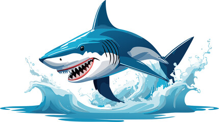 Naklejka premium shark isolated ai generative