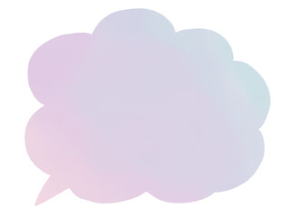 吹き出し：水彩風の手描きフキダシ：ピンク・水色のグラデーション