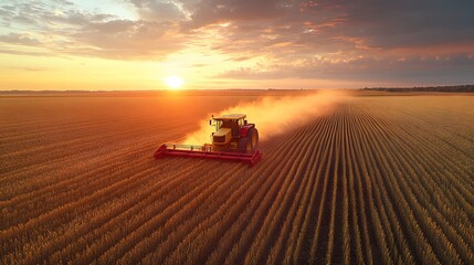 Fototapeta premium Precision tools analyzing farmland while agronomists evaluate the data in real-time