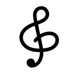 Melody Sign Simple Doodle Hand Drawing Style Isolated on White Background