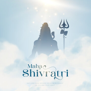 Happy Maha Shivratri Greeting, Mahashivratri Shiv Background Design. A Hindu festival celebrated of lord shiva night. Maha shivratri indian religious festival banner.
