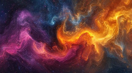 Fototapeta premium Cosmic Nebula: A Symphony of Colors and Light
