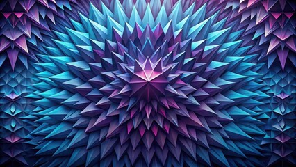 Obraz premium Abstract Geometric Starburst Design Featuring Sharp Polygonal Forms in Vivid Hues of Blue and Purple
