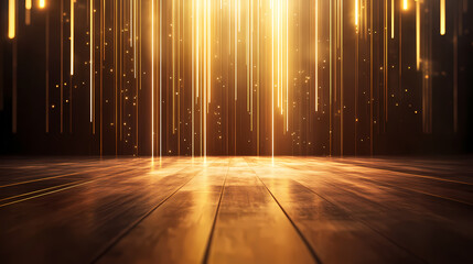 Golden stage with brilliant focus