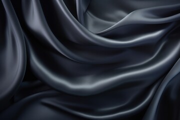 Fototapeta premium Black gray satin dark fabric texture silk backgrounds abstract.