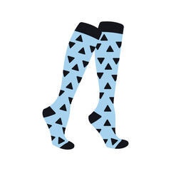 Pink socks with teal X prints Illustration