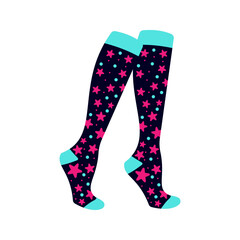 Pink socks with black gaming icons Illustration