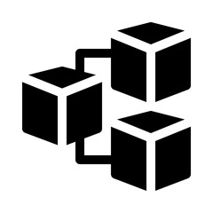 3D Cube glyph icon