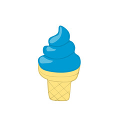 bubblegum blue Ice cream cone vector illustration