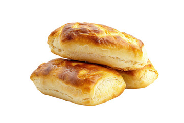 Fototapeta premium Baked pastries stacked, white background, food photography, recipe website