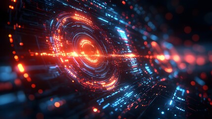 Obraz premium Futuristic lower thirds with holographic text and dynamic background effects