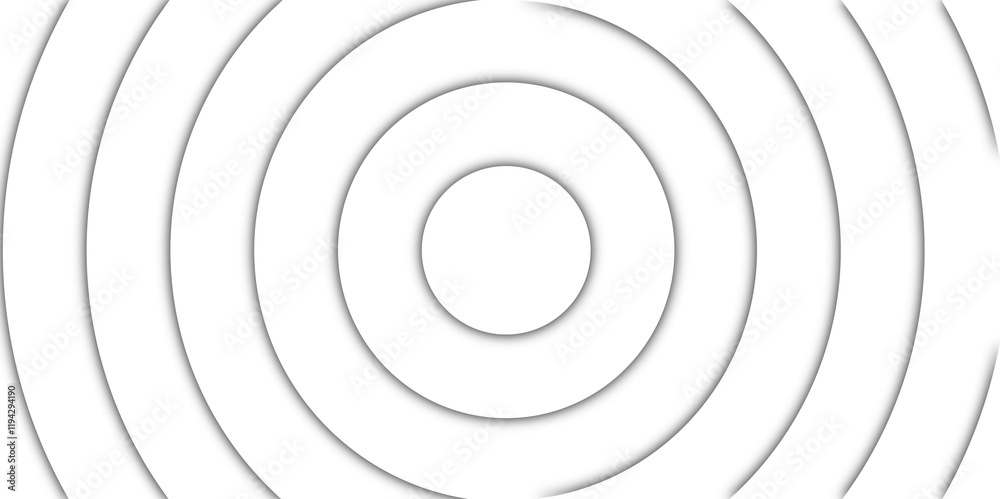 Poster Monochromatic Circular Concentric Lines. Minimalist Grey and White Abstract Background Design for Creative Projects. white silver circle square shape with futuristic concept
