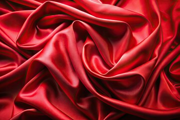Obraz premium Elegant, flowing red silk fabric; a high-resolution image displaying its luxurious draped texture.
