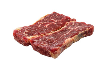 Obraz premium Raw beef steaks, studio shot, white background, food photography
