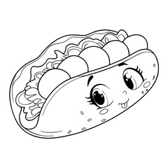 Hotdog cartoon cute