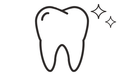 歯のクリーニングを象徴するシンプルな歯のアイコン