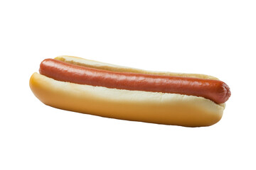 Hot dog in bun, studio shot, white background, food photography
