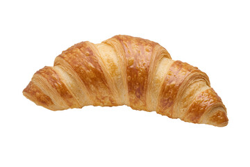Golden croissant, studio shot, white background, bakery product