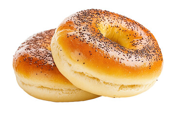 Poppy seed bagels studio shot, bakery product