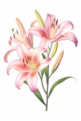 Fototapeta premium Flower lily blossom drawing.