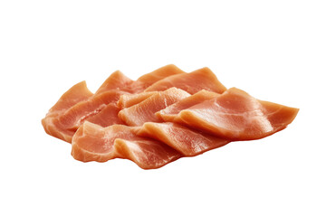 Sliced fish, studio shot, white background, food prep