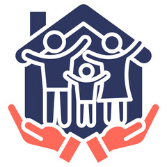 Family Home glyph color icon
