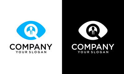 Eye magnifier icon, isolated on white background. Search pictogram.