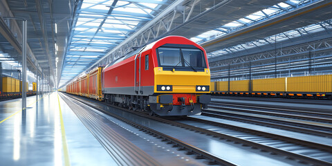 Fototapeta premium Electrified Rail Transport Reducing Dependency on Diesel for Sustainable and Low-emission Commuting and Freight Solutions