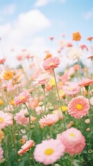 Obraz premium Summer flower field outdoors blossom nature.