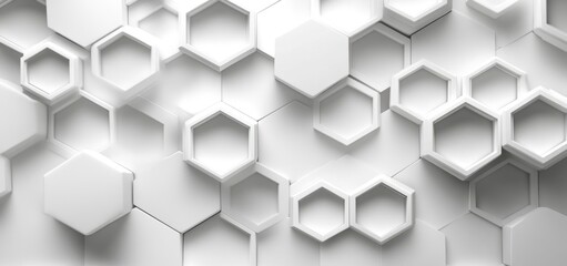 Fototapeta premium Abstract Hexagon Pattern: White Geometric Background