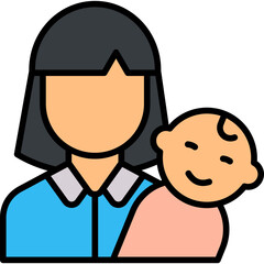 Obraz premium Mother lineal color icon