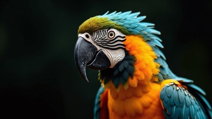 Obraz premium Vibrant macaw parrot portrait colorful feathers closeup detailed