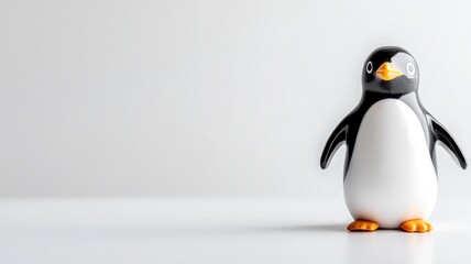 Obraz premium Black and white penguin toy on background