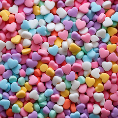 Sweet Valentines Day Candy Hearts Background Colorful Love Romance
