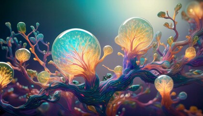 Naklejka premium Photosynthesis and Light Intensity and copy space for text