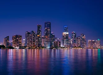 Fototapete Skyline city skyline at night new beautiful reflection miami   © Alberto GV PHOTOGRAP
