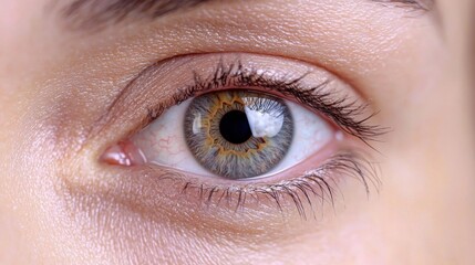Obraz premium Close-up of a human eye showcasing intricate details