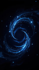 Obraz premium Vibrant abstract space with swirling blue nebula.