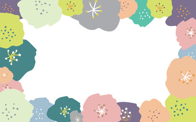 北欧風のお花のフレームE05　お花の四角いフレーム