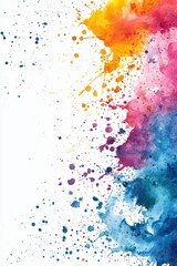 Obraz premium Vibrant watercolor splash frame with colorful abstract art