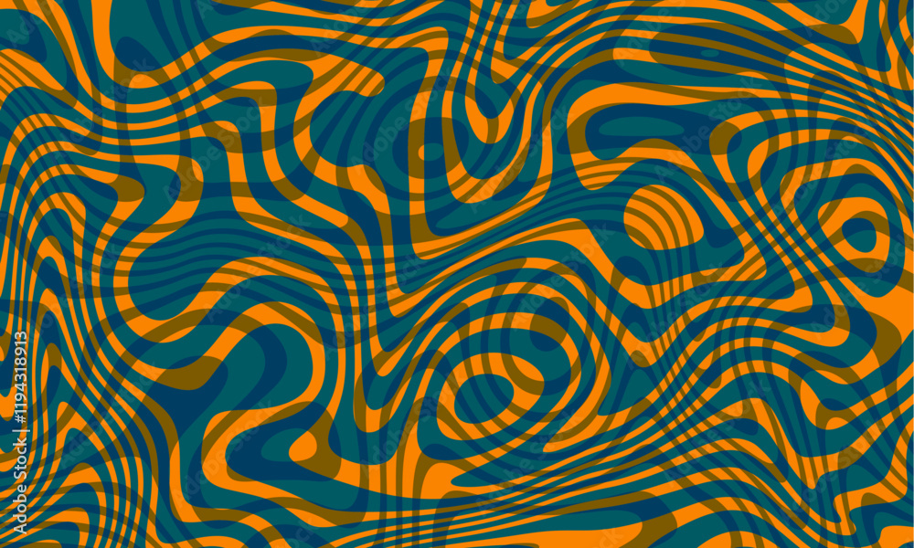 Poster this stunning artwork showcases a vibrant abstract pattern of intertwined wavy lines in bold shades 