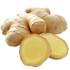 Fresh Ginger on Transparent Background