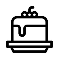 Christmas pudding line icon