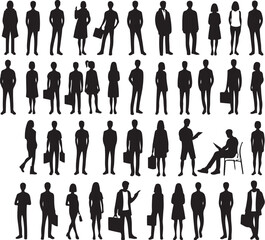 Person Silhouettes Vector Illustration Set - Diverse Human Outline Graphics