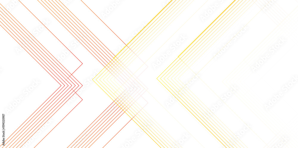 Wall mural abstract modern minimalistic golden and red geometric line with layered triangle shapes. perfect ran