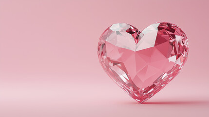 Crystalline Heart: Pink Gemstone Symbol of Love