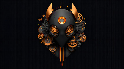 Cybernetic Demon Mask with Gears