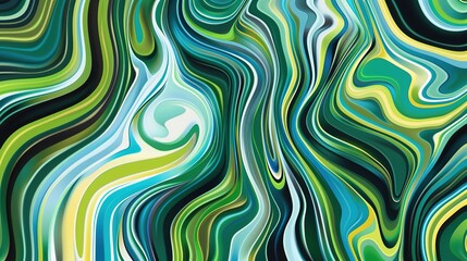 Fototapeta premium Abstract background featuring a combination of black, dark blue, green, emerald, petrol, teal, lime, yellow and white colors. A visually appealing blend of various hues creating an abstract and engagi