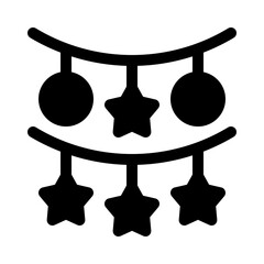 Christmas lights glyph icon