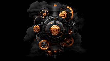 Abstract Steampunk Gear Mechanism